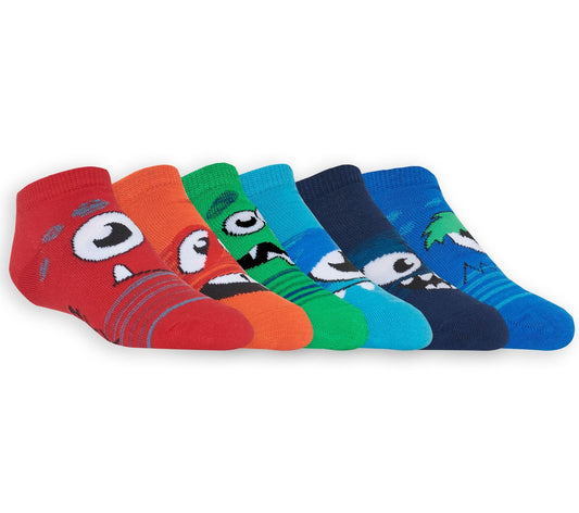 Skechers Kids | 6 Pack Low Cut Monster Socks